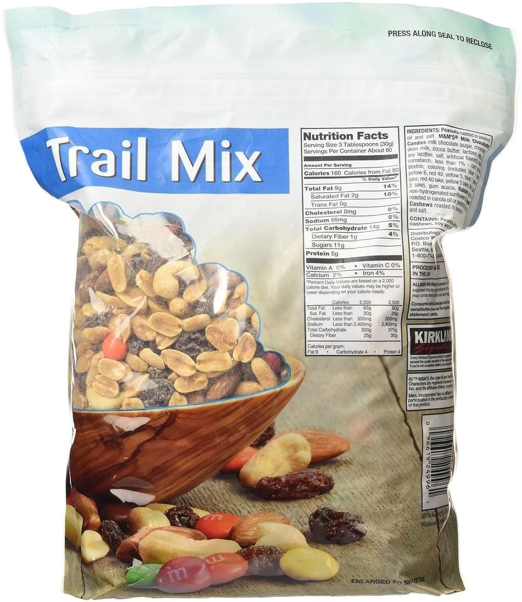 4 Pound Trail Mix with Peanuts, M and M Candies, Raisins, Almonds and Cashews D721