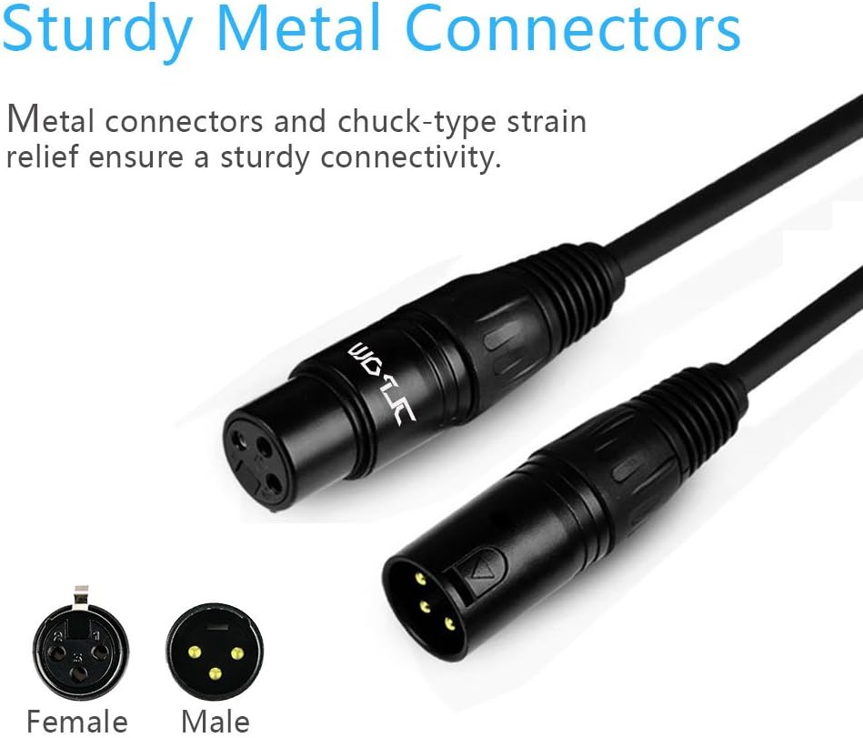 25 ft 3 Pin XLR Male to Female DMX Cable, 4 Pack C962