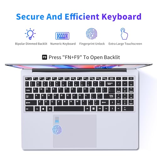 16 Inch Laptop Computer with 16GB RAM 1TB SSD N100 Processor FHD 1920 * 1200 Backlit Keyboard Windows 11 Pro Fingerprint Unlock H13218