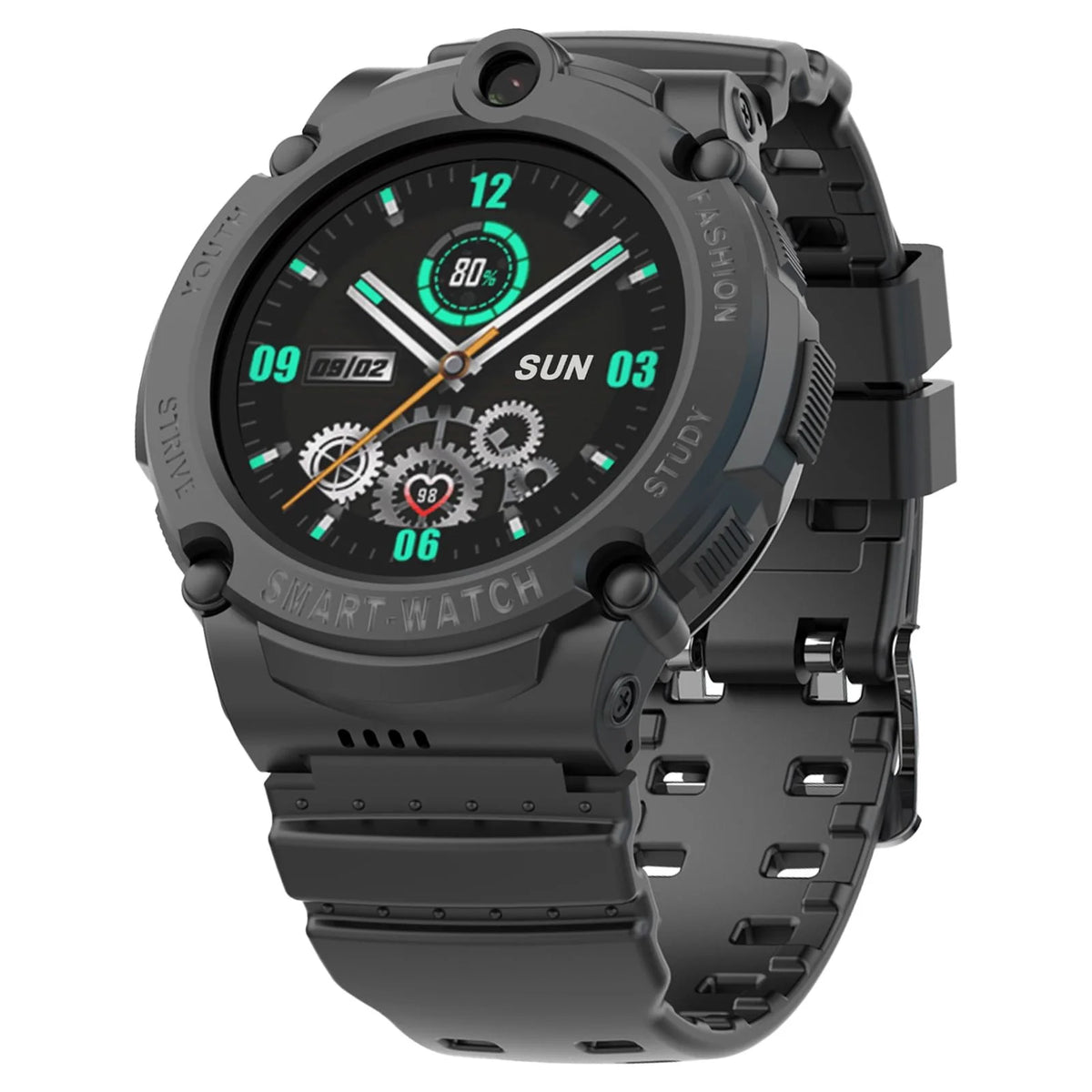 Black Smart Watch with 4G SIM GPS Video Call Pedometer X404