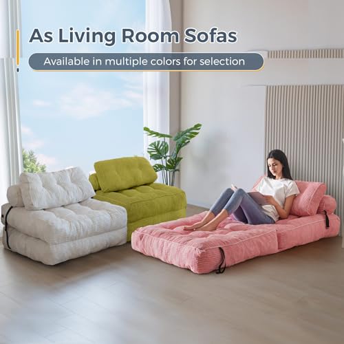 Pink Folding Sofa Bed with Pillow R716350