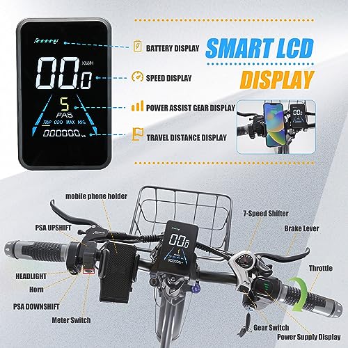 1000W Folding Electric Bike with Removable Battery Fat Tire V73187