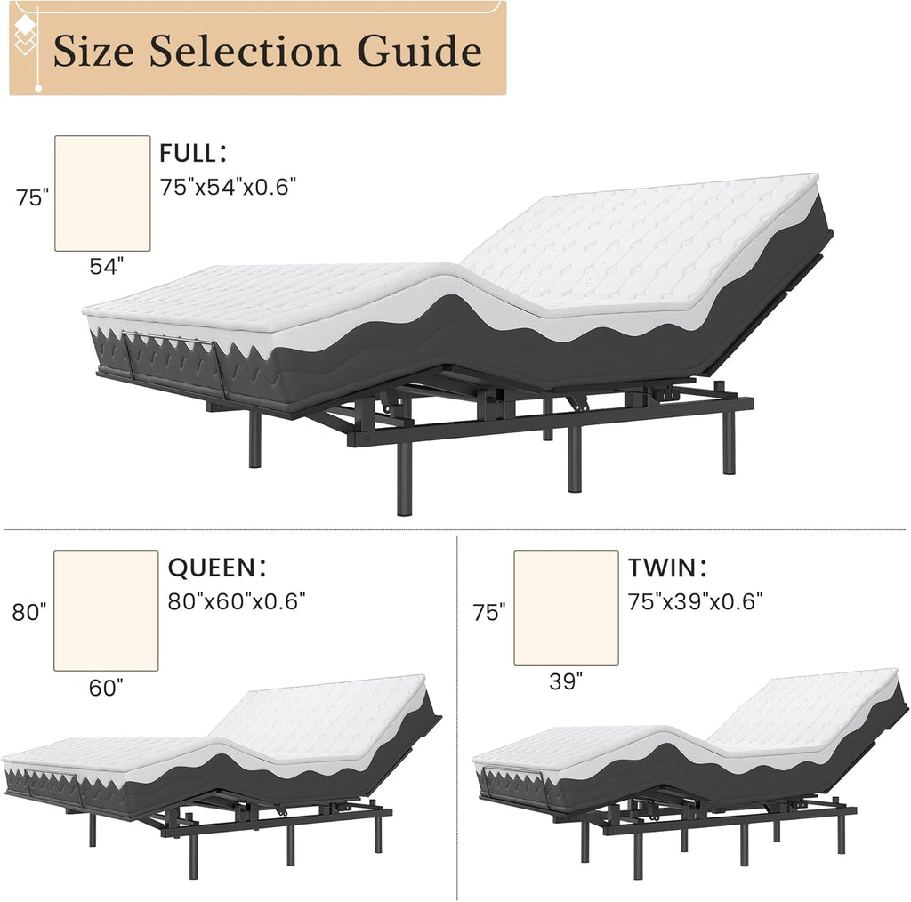 Adjustable Bed Frame with Wireless Remote and Zero Gravity I491546