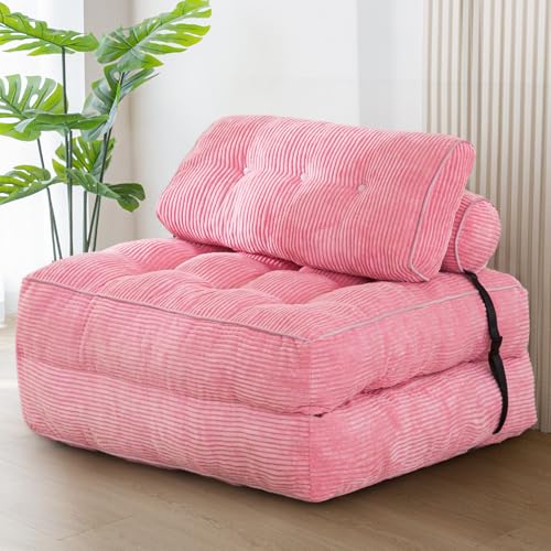 Pink Folding Sofa Bed with Pillow R716350