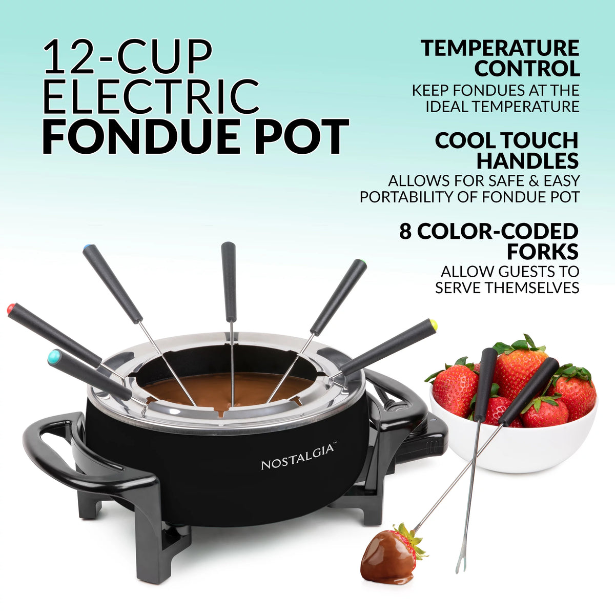 Black 12-Cup Electric Fondue Pot O2161