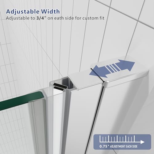 Chrome Semi Frameless Pivot Swing Shower Door, 32 in.W X 72 in.H, Clear Glass U749