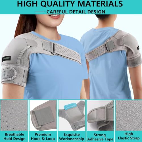 Adjustable Shoulder Brace Wrap (Gray, Small) F73900