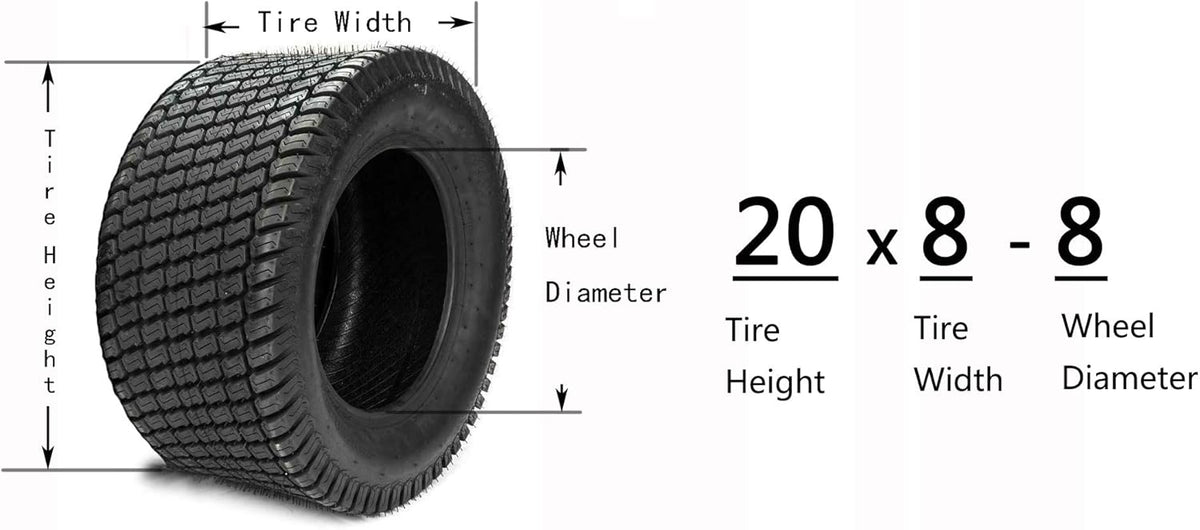 20x8-8 Lawn Mower Cart Turf Tires 4PR Tubeless W773635