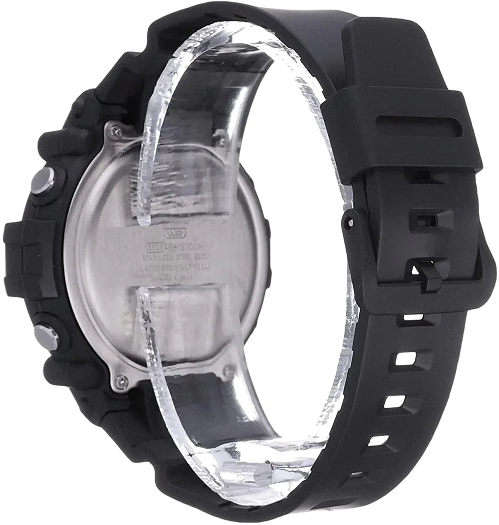 Black Digital Resin Strap Watch Z713332