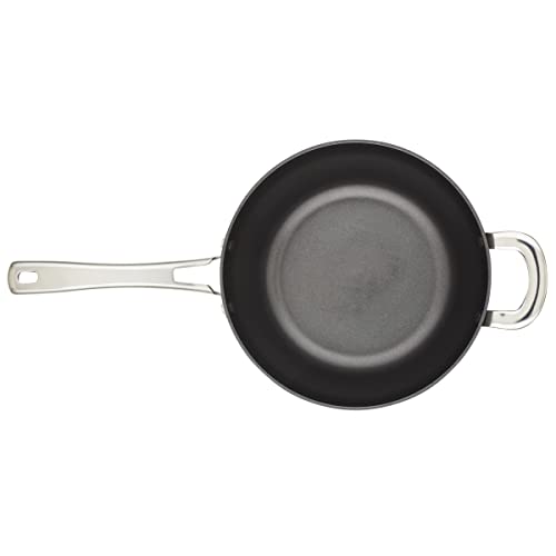 4.5 Quart Black Hard Anodized Nonstick Saucier Pan with Lid U6315