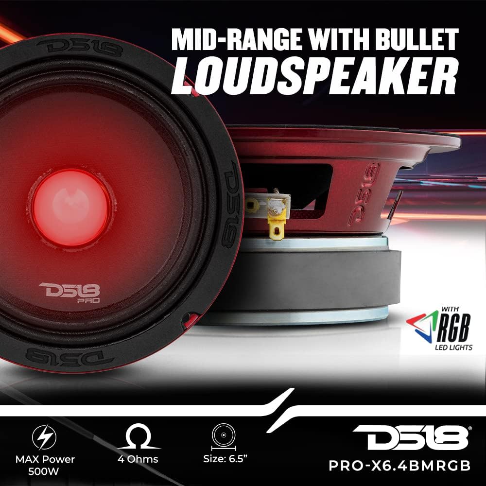6.5 Midrange Car Speakers 4 Ohms 500W Max Y194826