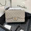 Large Classic Handbag Gold Hardware Grey 11.8in/30cm I139848