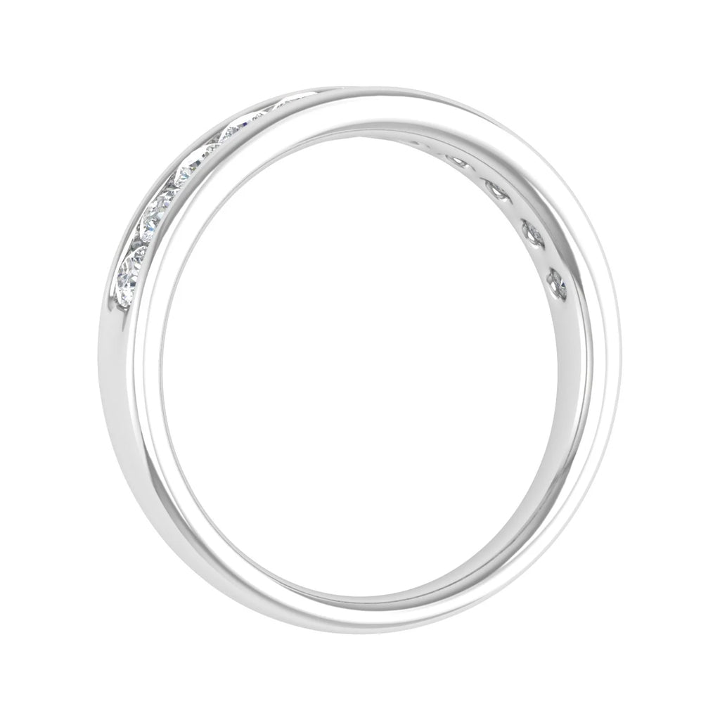14K White Gold Diamond Wedding Band Ring J865