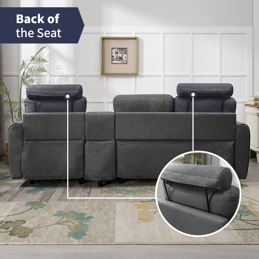 Dark Grey L Shaped Sectional Sofa with Storage Chaise O8313