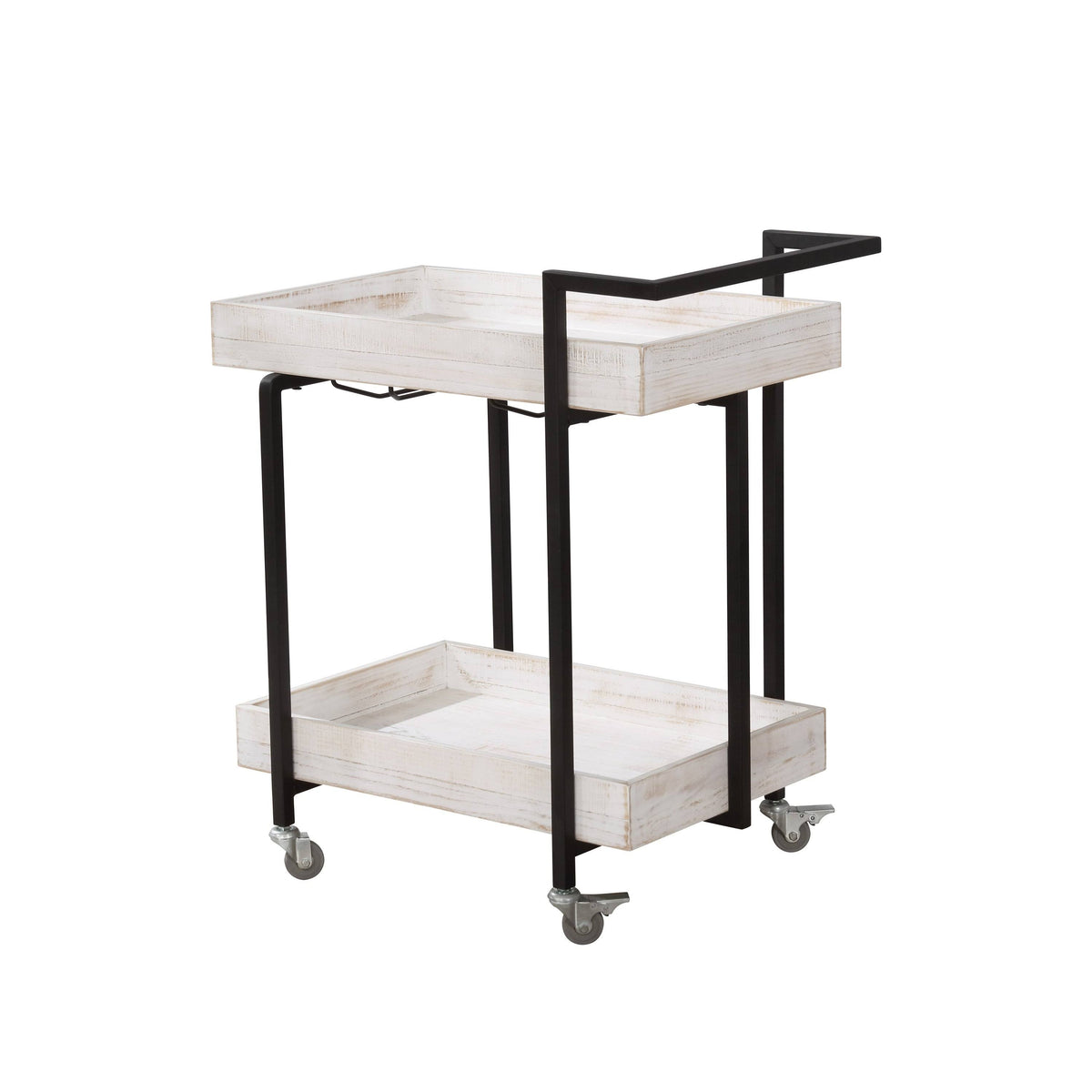 Antique White Industrial Serving Cart R9272