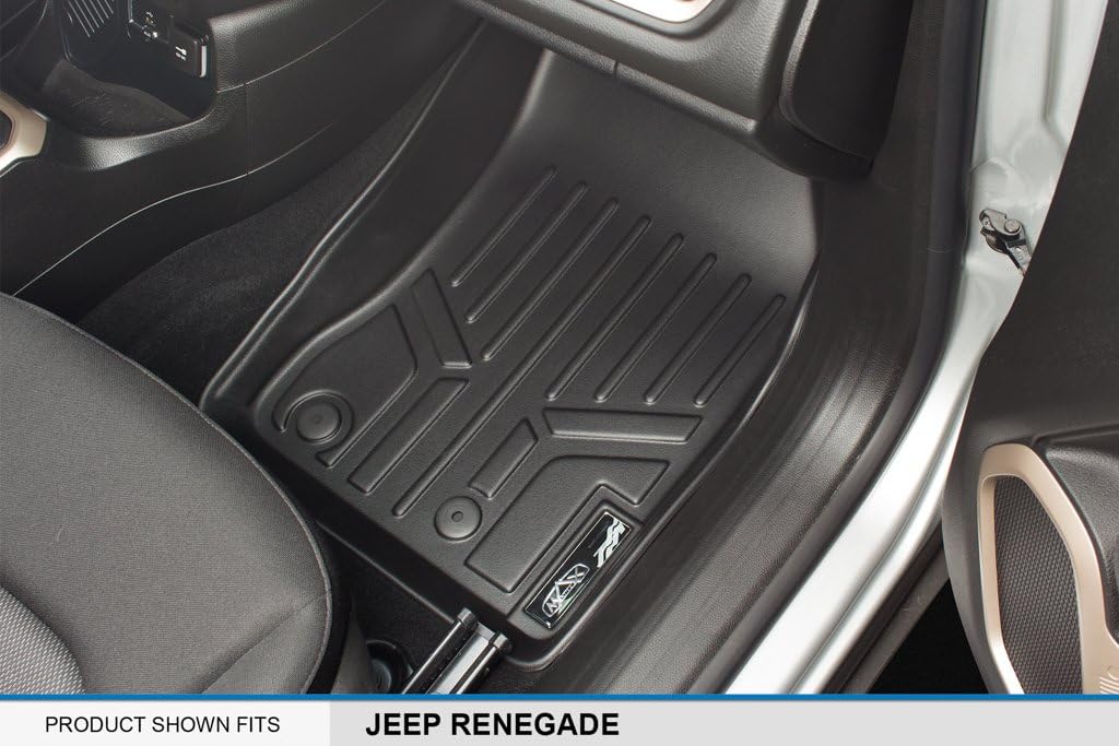 Black 2 Row & Cargo Floor Mat Liner Set for Jeep Renegade K95714