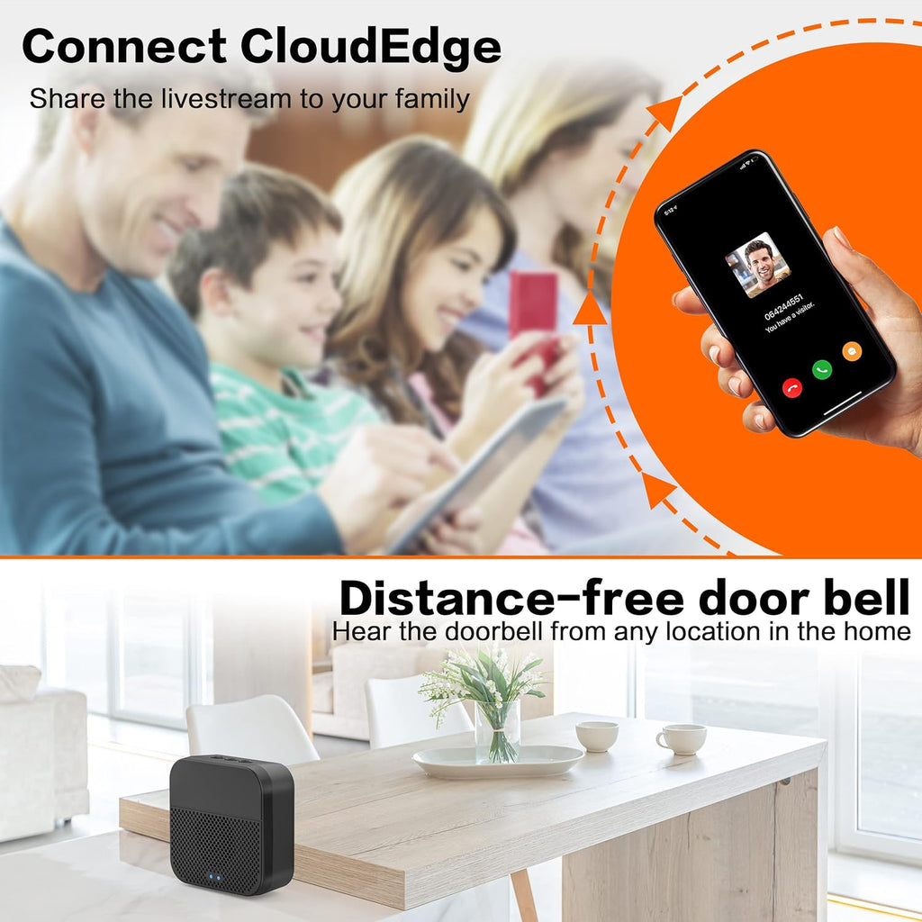 2K Wireless Video Doorbell Camera with Night Vision G297853