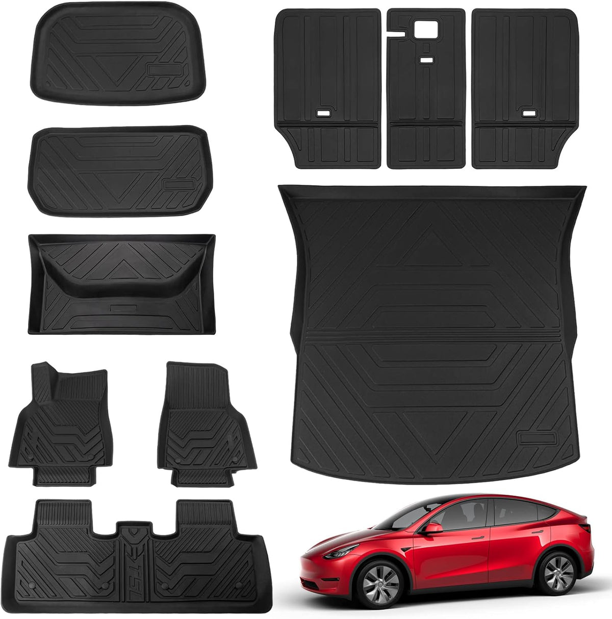 Tesla Model Y Frunk Mat Cargo Liner Floor Mat All Weather 5 Seat Accessories I33042