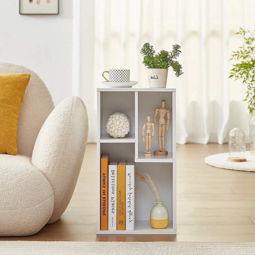 White 2-Tier Wood Bookcase Set of 2 V222