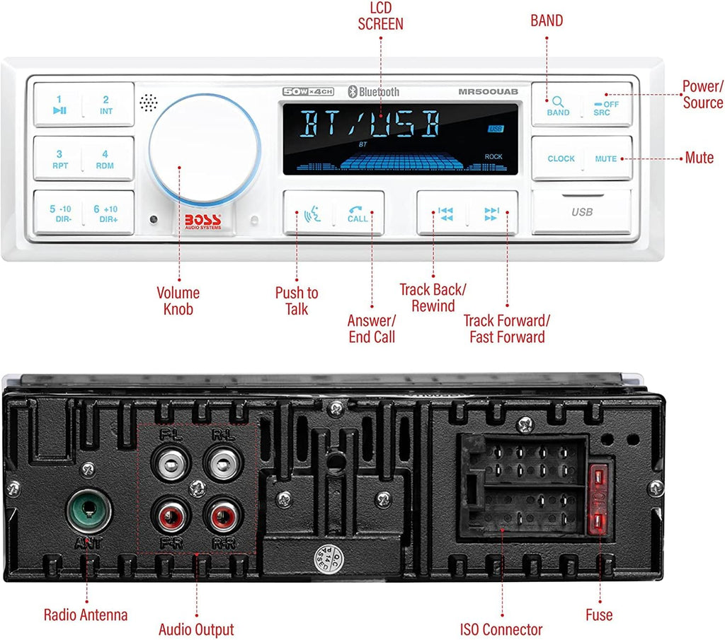 Marine Stereo & Portable Weather Alert Radio Bundle with Bluetooth X96654