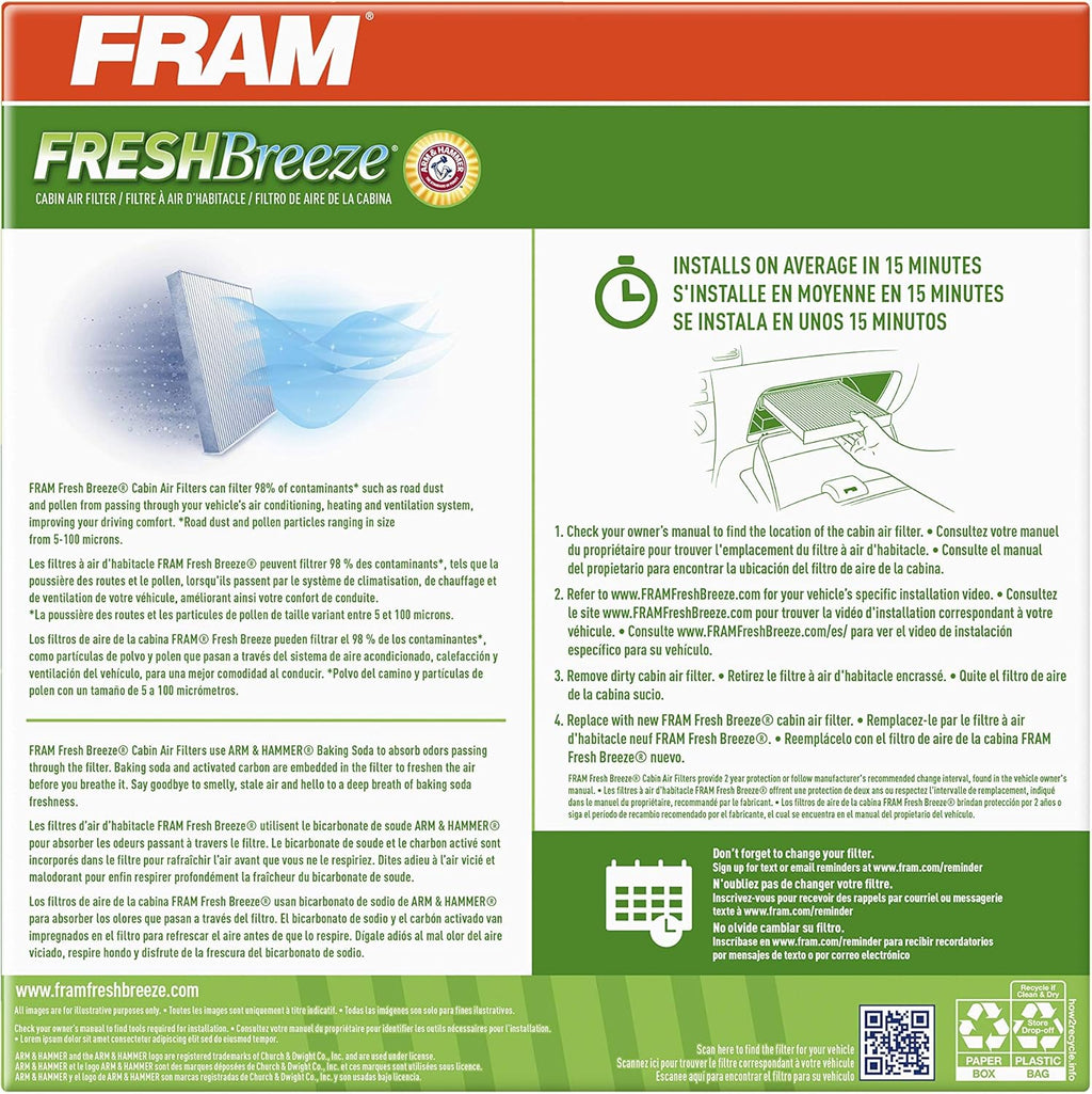 Cabin Air Filter with Arm and Hammer Baking Soda, Pack of 2 T685825