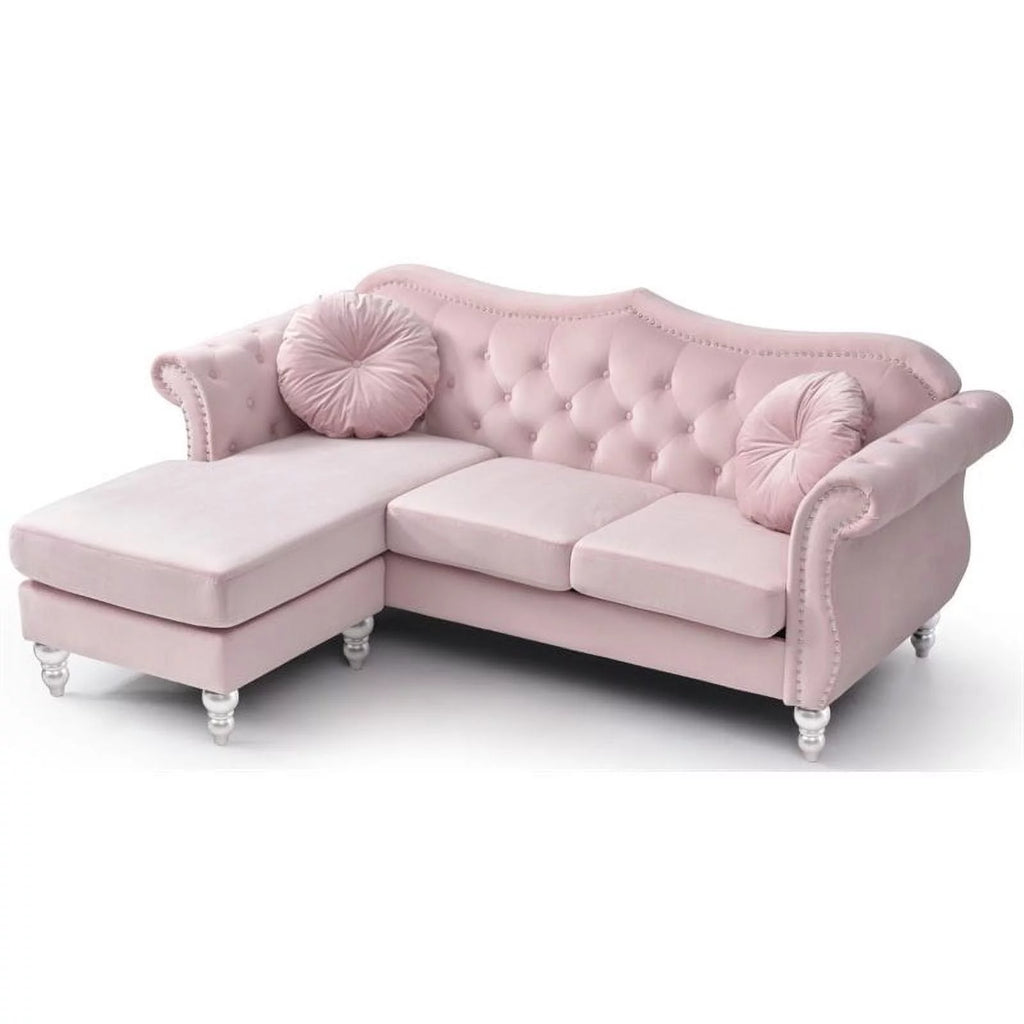 Pink Sofa Chaise and Chair E475