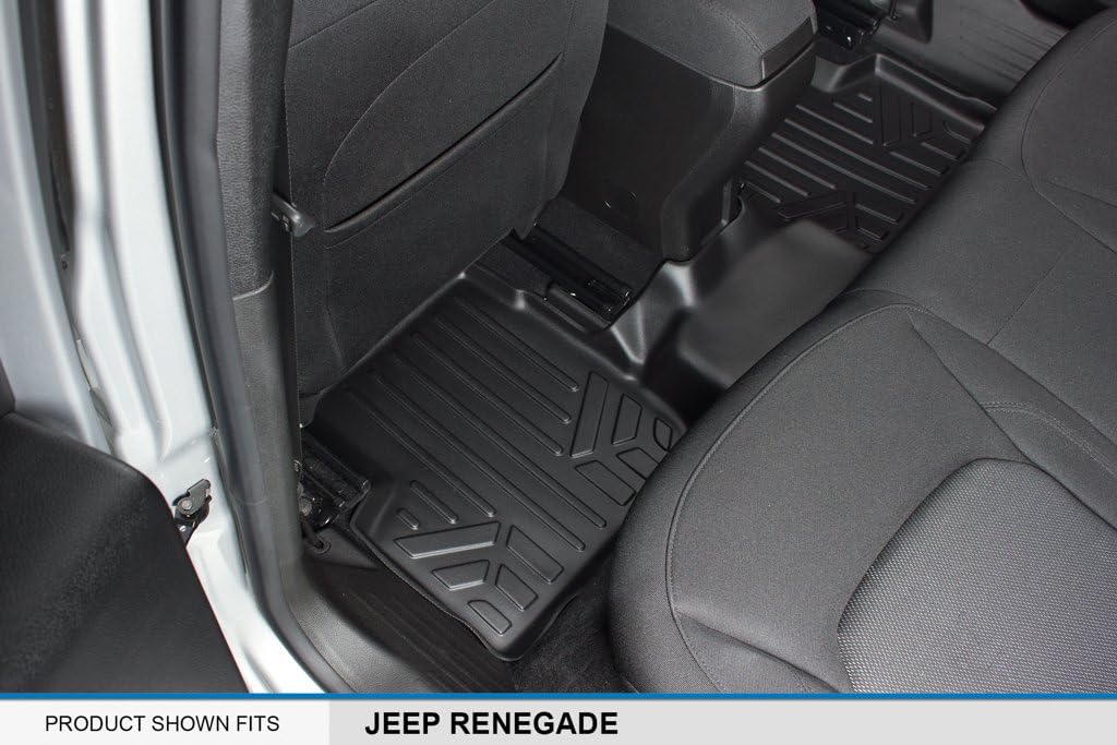 Black 2 Row & Cargo Floor Mat Liner Set for Jeep Renegade K95714