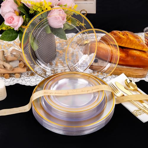 350Pcs Gold Dinnerware Set for 50 Guests O226814