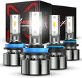 H11/H8/H9 9005/HB3 LED Bulbs Combo, 30000LM 6500K Cool White, IP67 Waterproof, Pack of 4 Pack of 2 Q7788