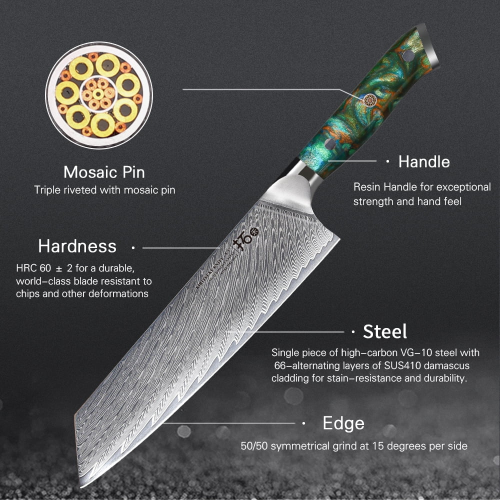 6x Japanese VG10 Damascus Steel Knife Block Set D3518