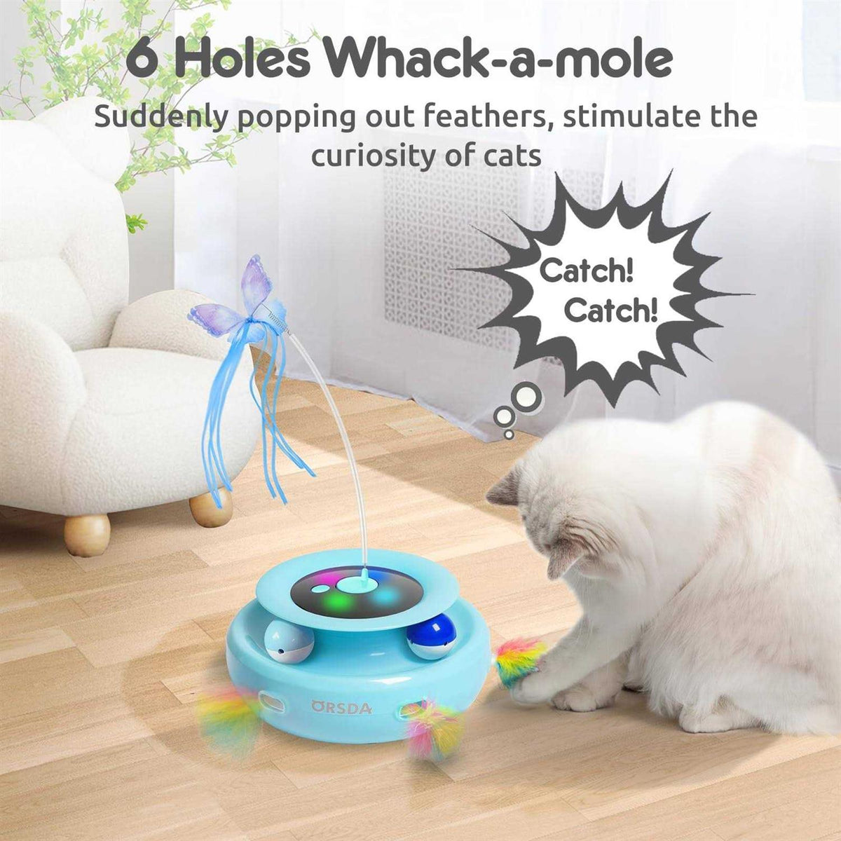 3-in-1 Rechargeable Interactive Cat Toys A876