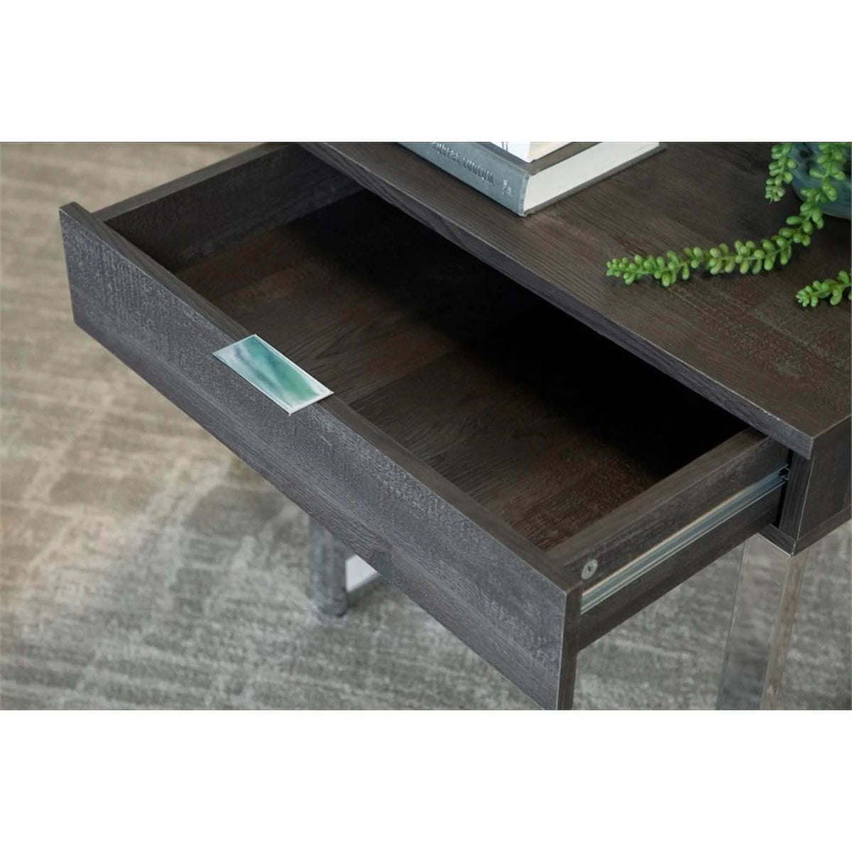 1 Drawer Square Wood End Table H665
