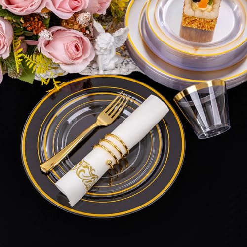 350Pcs Gold Dinnerware Set for 50 Guests O226814