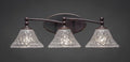 Three Light Bath Bar Dark Granite Finish with Italian Bubble Glass G3873