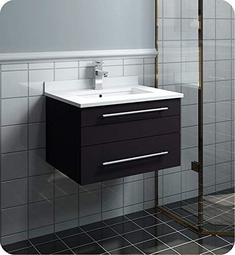 Espresso Wall Hung Bathroom Cabinet with Top and Undermount Sink O133
