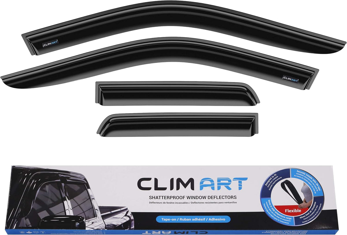 4 pcs Dark Smoke Tape-on Window Deflectors G119