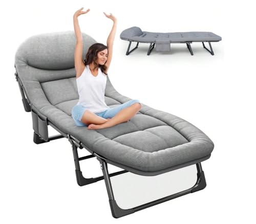 Portable Folding Camping Cot with Pillow Adjustable Backrest U308