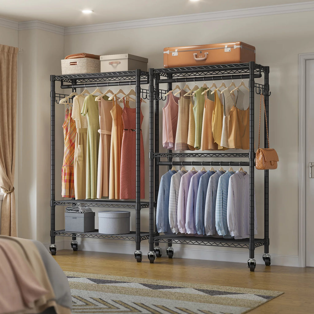 Black Rolling Clothes Rack E1578