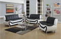 3 pc Black and White Faux Leather Sofa Set M2186