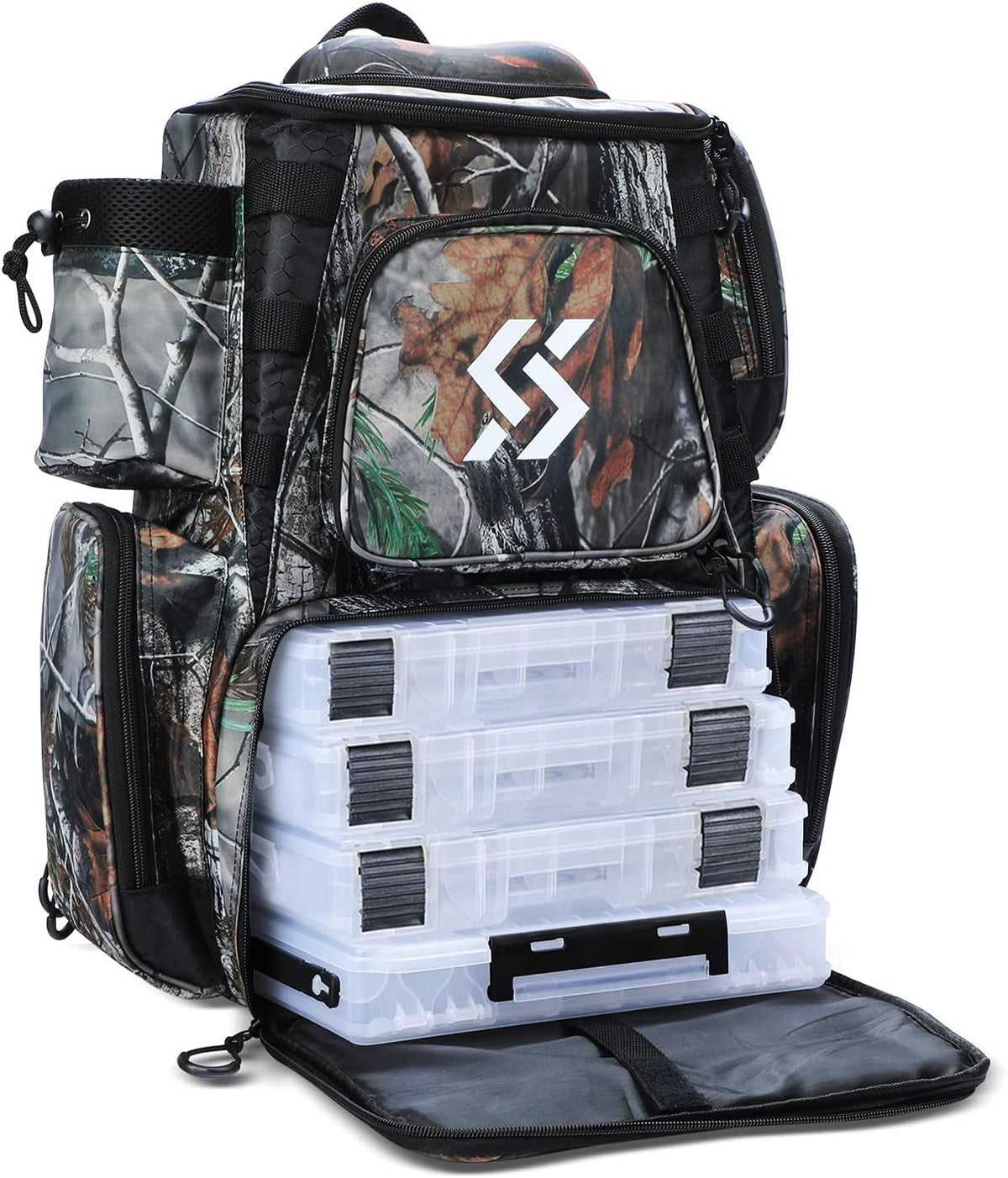 Waterproof Fishing Tackle Backpack with 4 Trays and Rain Cover J91245