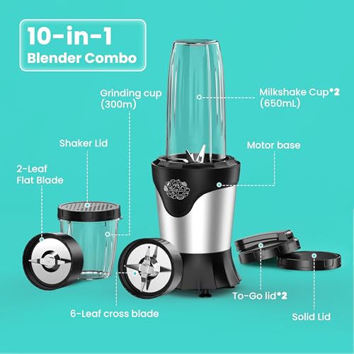1100W Portable Personal Blender with 2 22Oz To-Go Cups U6417