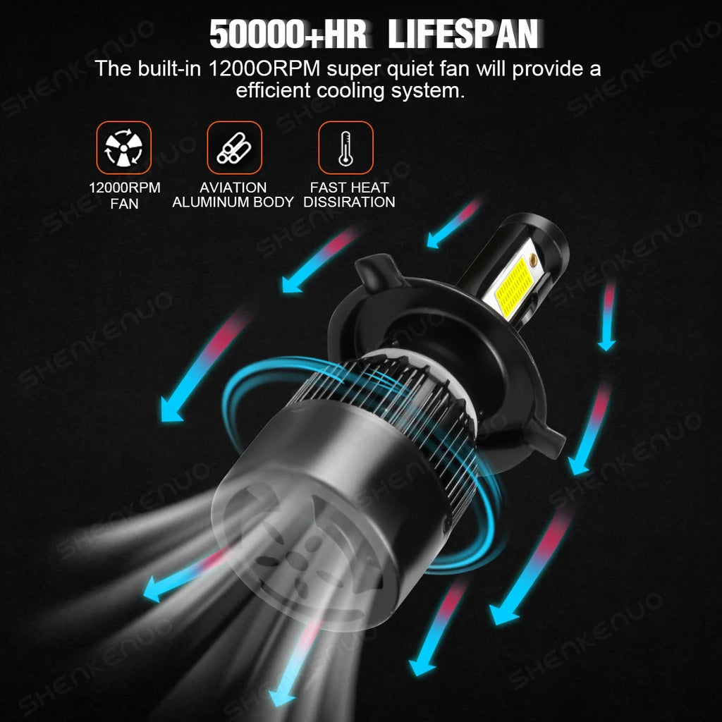 H4 High&Low Beam H11 Fog Light LED Headlight Bulbs 4pcs D56693