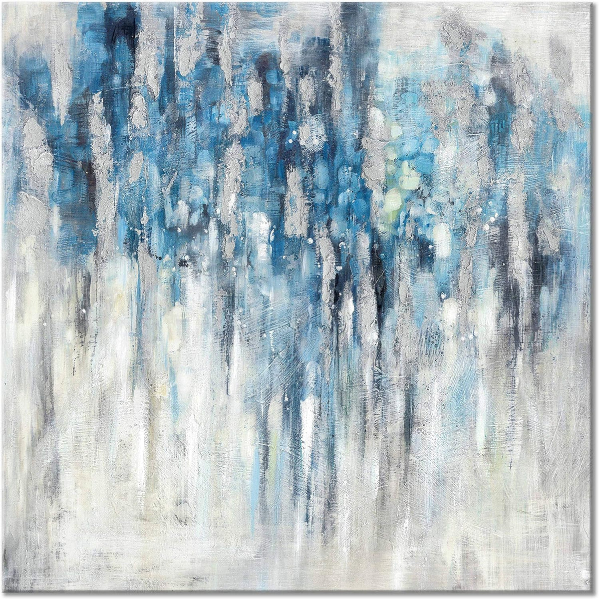 Blue and Gray Abstract Canvas Wall Art J647635