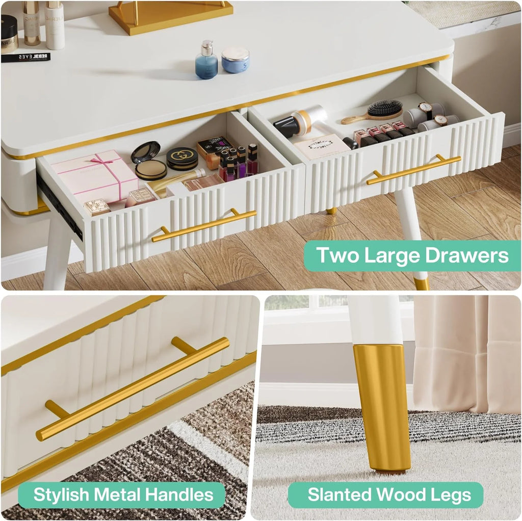 Modern Makeup Vanity Desk with 2 Drawers D806