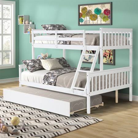 Twin Over Full Solid Wood Bunk Bed with Trundle C797106