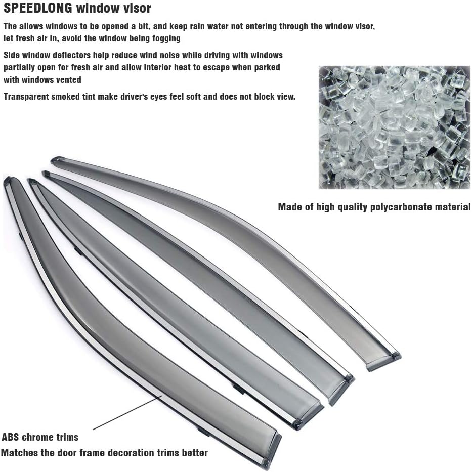 Car Window Visor Vent Shade Deflector Sun/Rain/Fog Guards H988952
