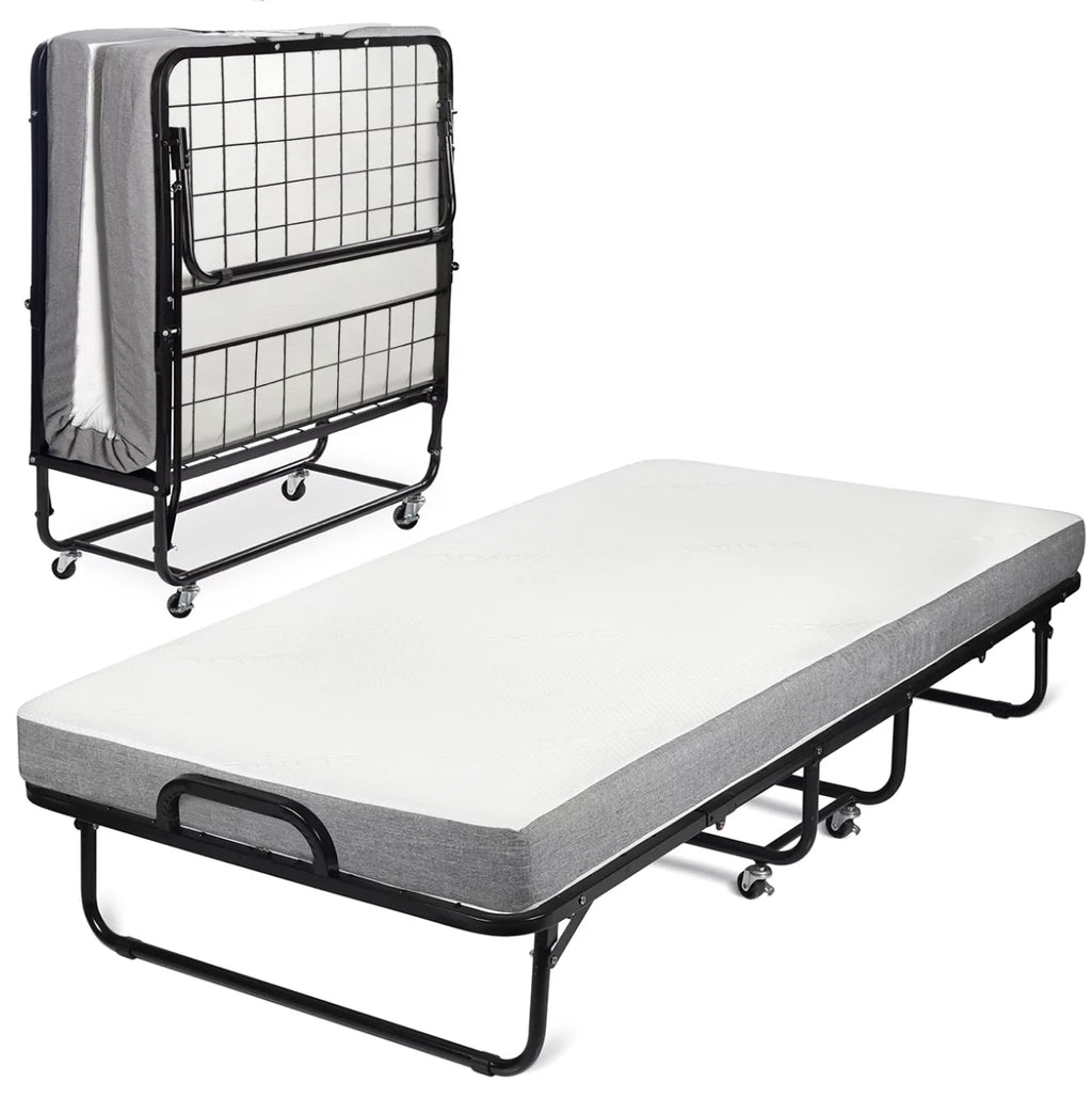 Folding Bed with Memory Foam Mattress and Sturdy Frame, Cot Size N245