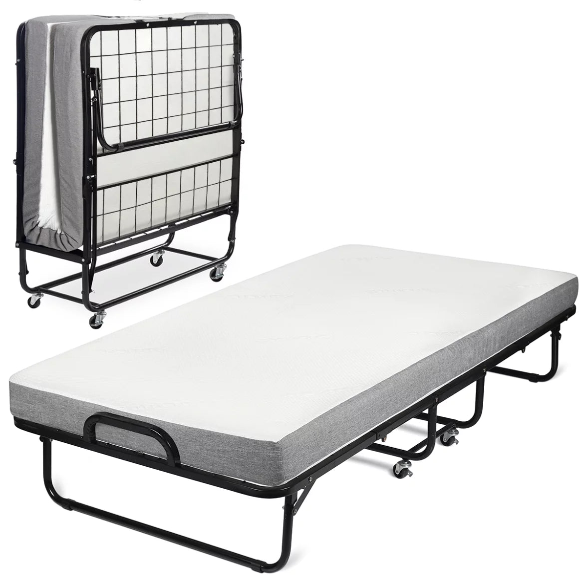Folding Bed with Memory Foam Mattress and Sturdy Frame, Cot Size N245