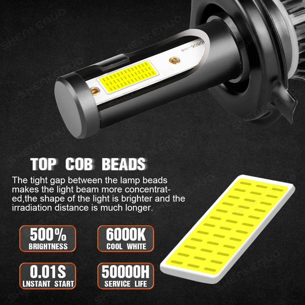 H4 High&Low Beam H11 Fog Light LED Headlight Bulbs 4pcs D56693