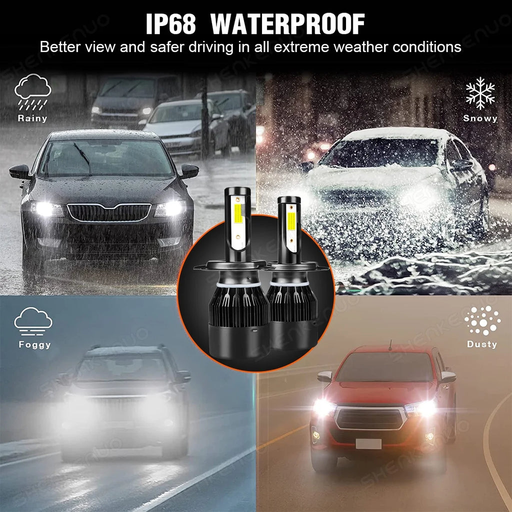 H4 High&Low Beam H11 Fog Light LED Headlight Bulbs 4pcs D56693